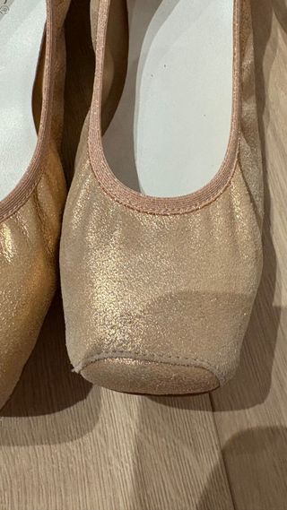 Zapatos de ballet dorados y rosas