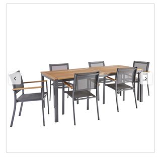 Mesa de exterior extensible madera y metal