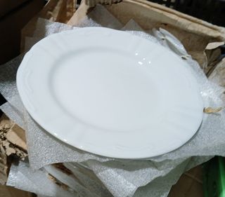 12 Platos Porcelana Blancos 21cm