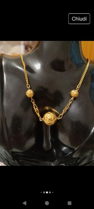 Collana vintage con sfere a rosa