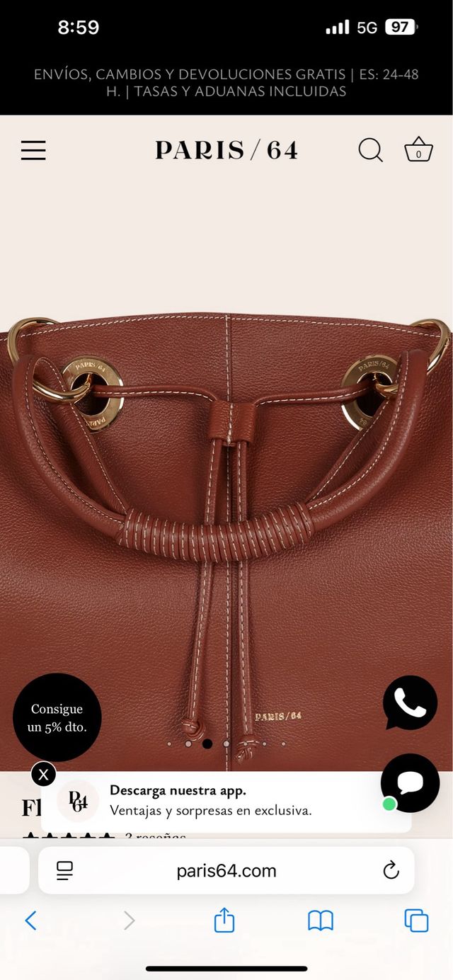 Bolso Paris 64 Marrón