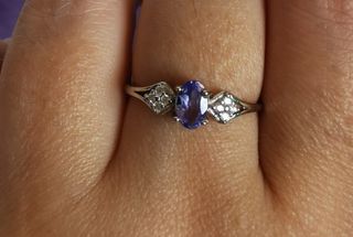 Anillo Tanzanita con Certificado, ajustable.  