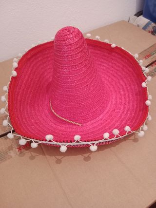Gorro Mexicano Rosa con Pompones