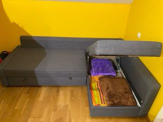 Sofá Cama Chaise Longue Gris. Opcional colchón