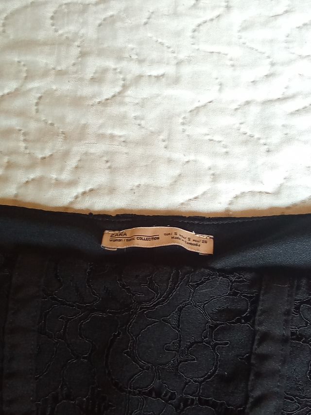 Top Crop Zara Negro Talla S