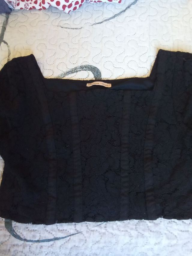 Top Crop Zara Negro Talla S