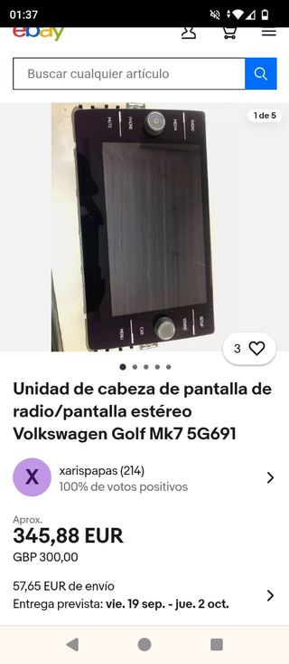Pantalla de coche