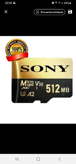Tarjeta Micro SD Sony 512 GB. Sin abrir. Nueva.