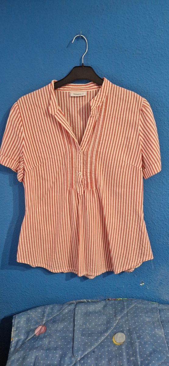 Blusa Yessica Rayas Rosas Talla S
