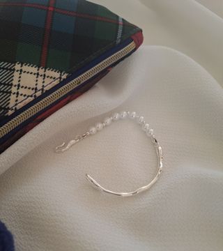 Pulsera chapada en Plata con Perlas.