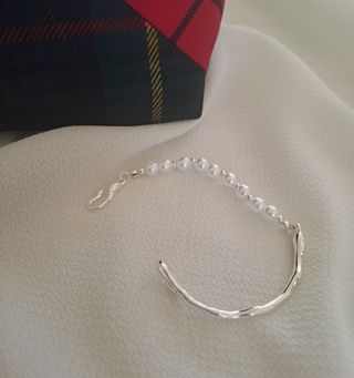 Pulsera chapada en Plata con Perlas.