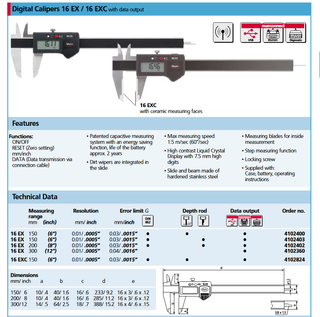 Calibre digital MarCal 16EX con salida de datos
