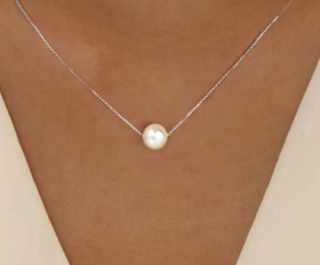Gargantilla plata ley con perla