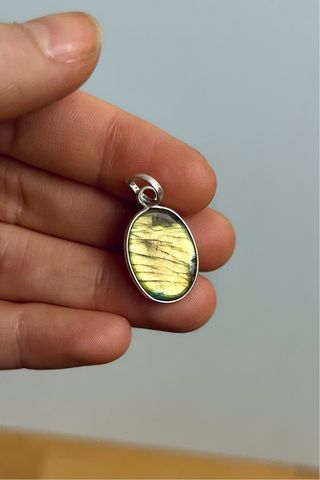 Colgante Mineral Labradorita Plata 925