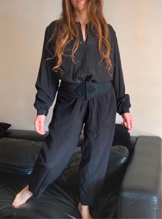 Cintura elastica vintage nera/lurex