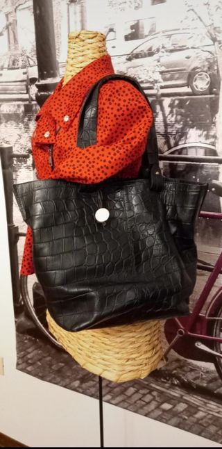 Borsa Furla Nera Coccodrillo