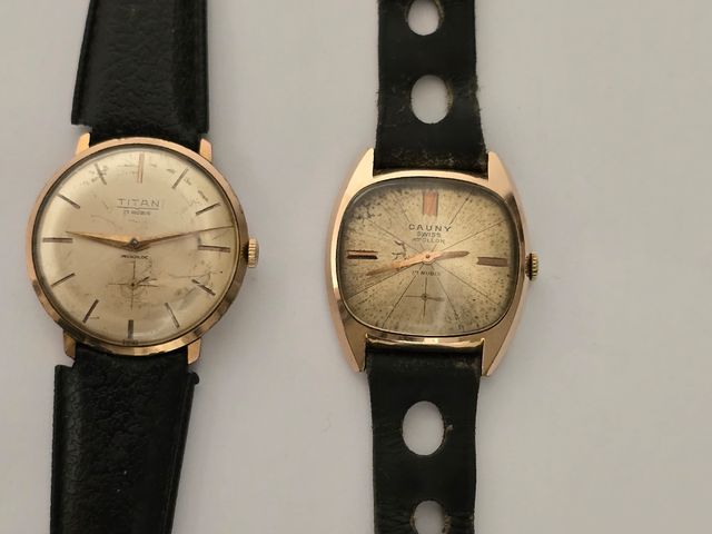 CONFEZIONE OROLOGI VINTAGE IN TITANIO E CAUNY (LEGGI)