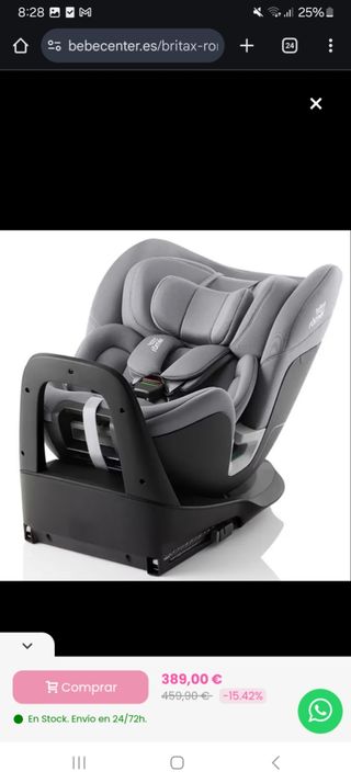 Silla coche Britax Romer gris