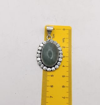 Collar Aguamarina Baño Plata
