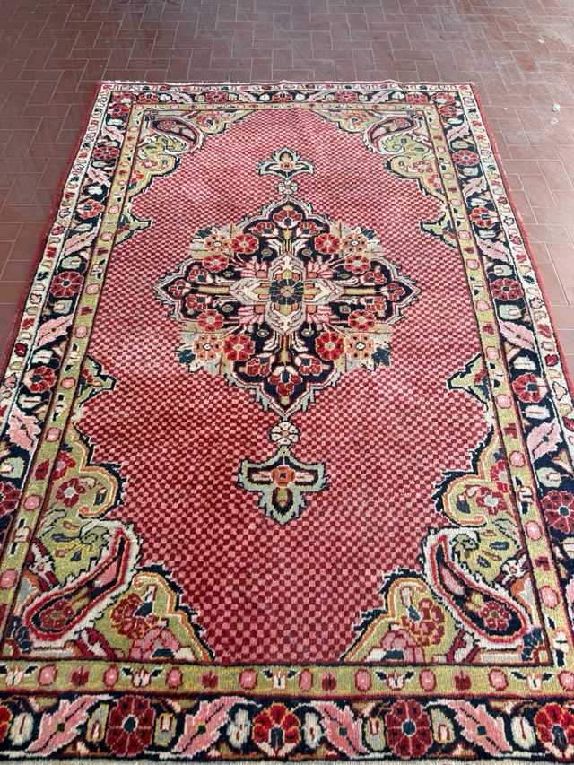 Tappeto persiano lana rosso