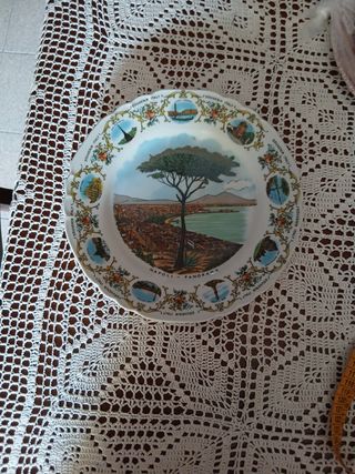Piatto Souvenir Napoli Panorama Ceramica