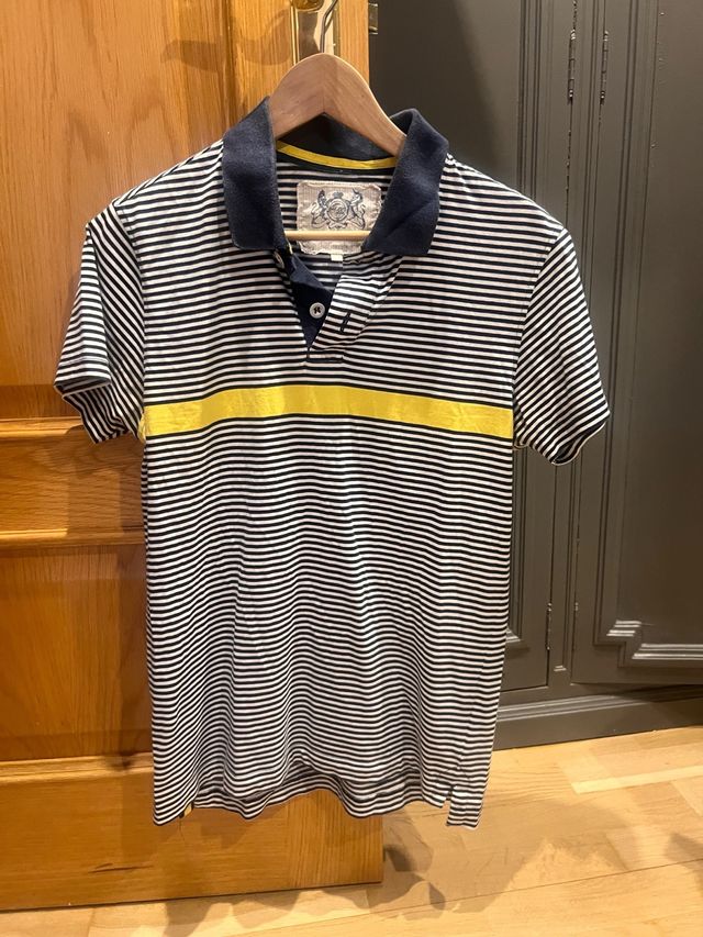 Polo Burberry Rayas Azul y Amarillo