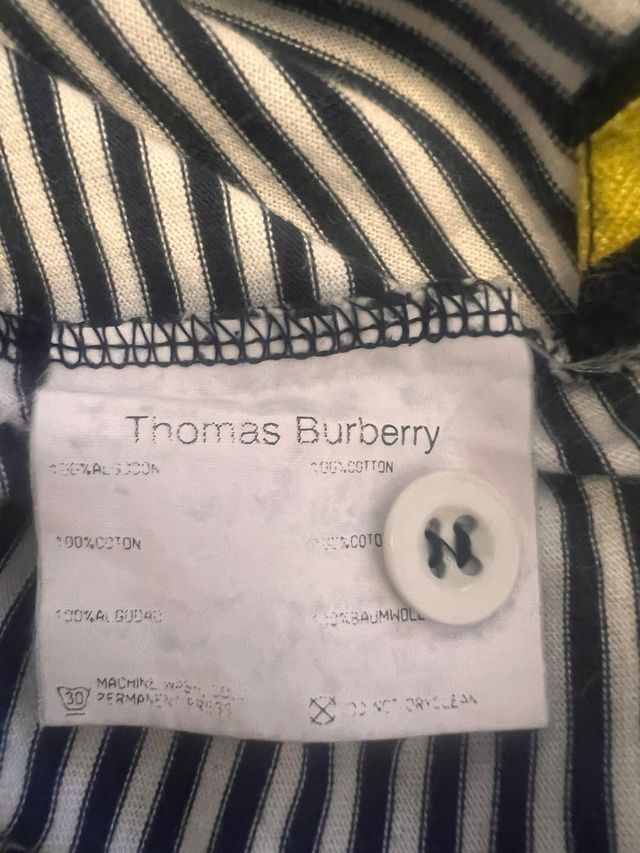 Polo Burberry Rayas Azul y Amarillo