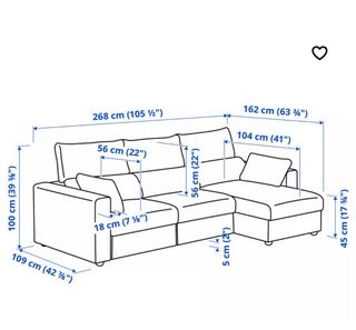 Sofá Ikea Eskilstuna 3 plazas gris