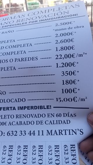 Reformas en general
Ofertas