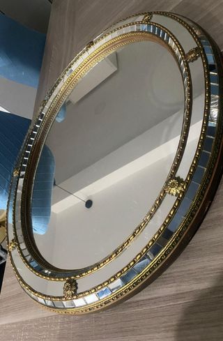 Antico specchio veneziano dorato e argentato