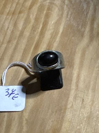 Anillo Plata Piedra Negra Azabache