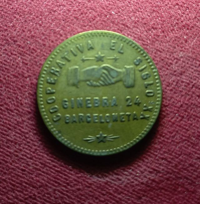 Moneda 5cts Cooperativa EL SIGLO XX. Años 30