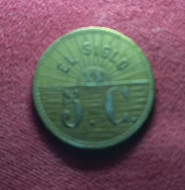 Moneda 5cts Cooperativa EL SIGLO XX. Años 30