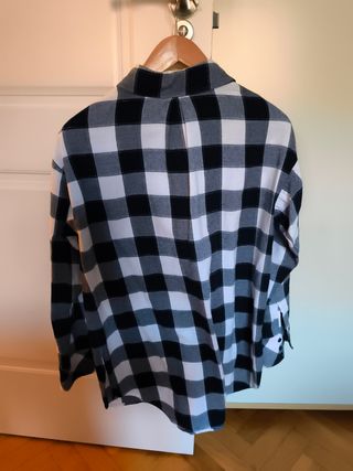 Camisa cuadros mujer Talla S, azul marino