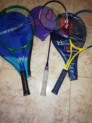 3 Raquetas Tenis y Bádminton con Fundas 