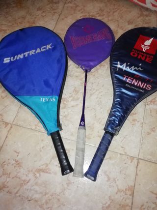 3 Raquetas Tenis y Bádminton con Fundas 