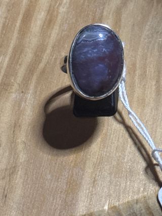 Anillo Plata Piedra Natural Morada