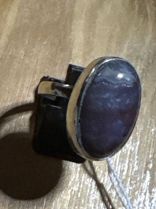 Anillo Plata Piedra Natural Morada