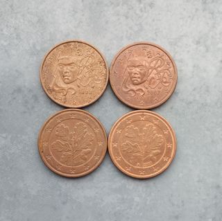 4 Monedas 5 Céntimos Euro