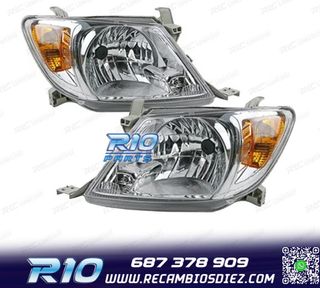 FAROS PARA TOYOTA HILUX VIGO PICK-UP 05-11 FONDO CROMO