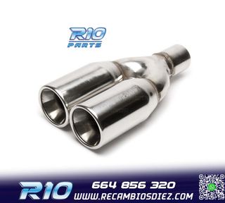 COLA ESCAPE DOBLE REDONDA GRANDE ACERO INOX