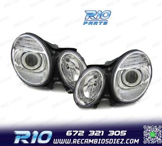 FAROS XENON MERCEDES CLASE E W211 02-06 FONDO CROMO