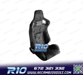 ASIENTO DEPORTIVO SEMI BAQUET ESTILO RS ALCÁNTARA NEGRA