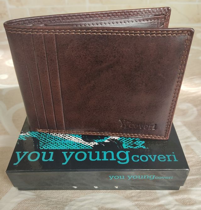 Portafoglio Coveri vera pelle uomo marrone