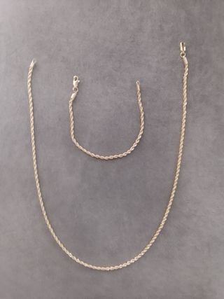 Cadena y pulsera oro 18k