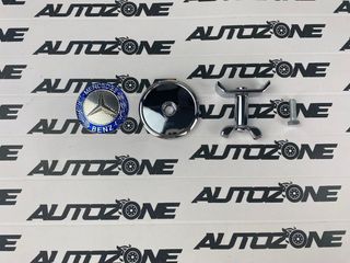 Emblema Mercedes azul para capó antirrobo (44 mm)