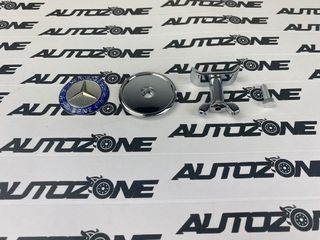 Emblema Mercedes azul para capó antirrobo (44 mm)