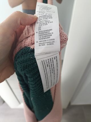 Jersey Hollister rayas gris, verde y rosa