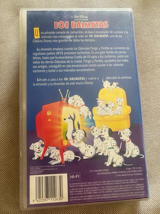 VHS 101 Dálmatas Clásicos Disney Español