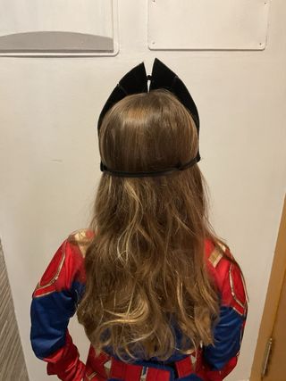 Disfraz Capitana Marvel Talla 8-9 con máscara tela